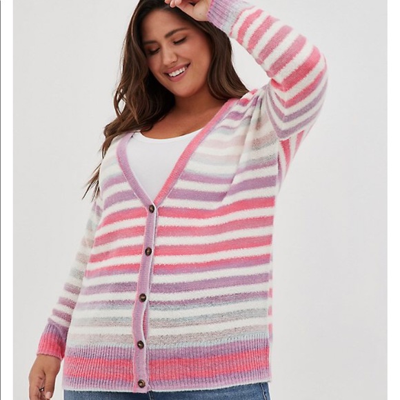 Button Cardi torrid plus 3 cozy bright unique - Picture 3 of 4